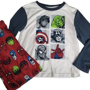 Marvel Avengers Pajama Set Kids Size 8 Long Sleeve Top Pants Sleepwear NWT